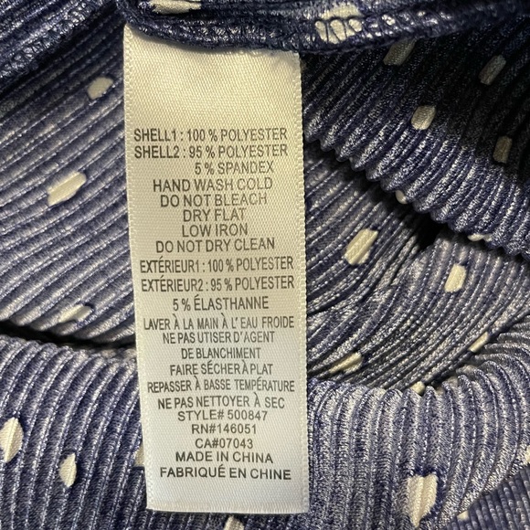 Monteau White and Blue Polka Dot Dress Size M - Picture 4 of 4